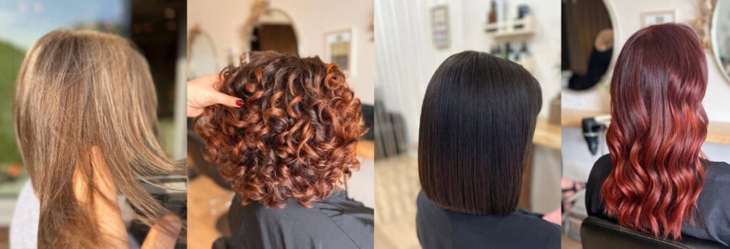 Rich reddish-brown hair colour achieved with henna application Rich reddish-brown hair colour achieved with henna application